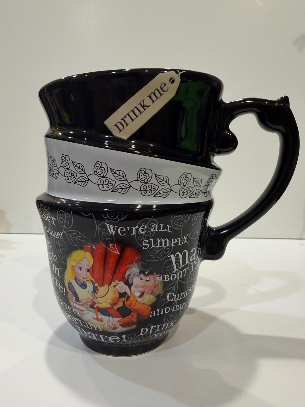 Disney Parks Alice In Wonderland Triple Stacked Mad Hatter Coffee Tea Mug